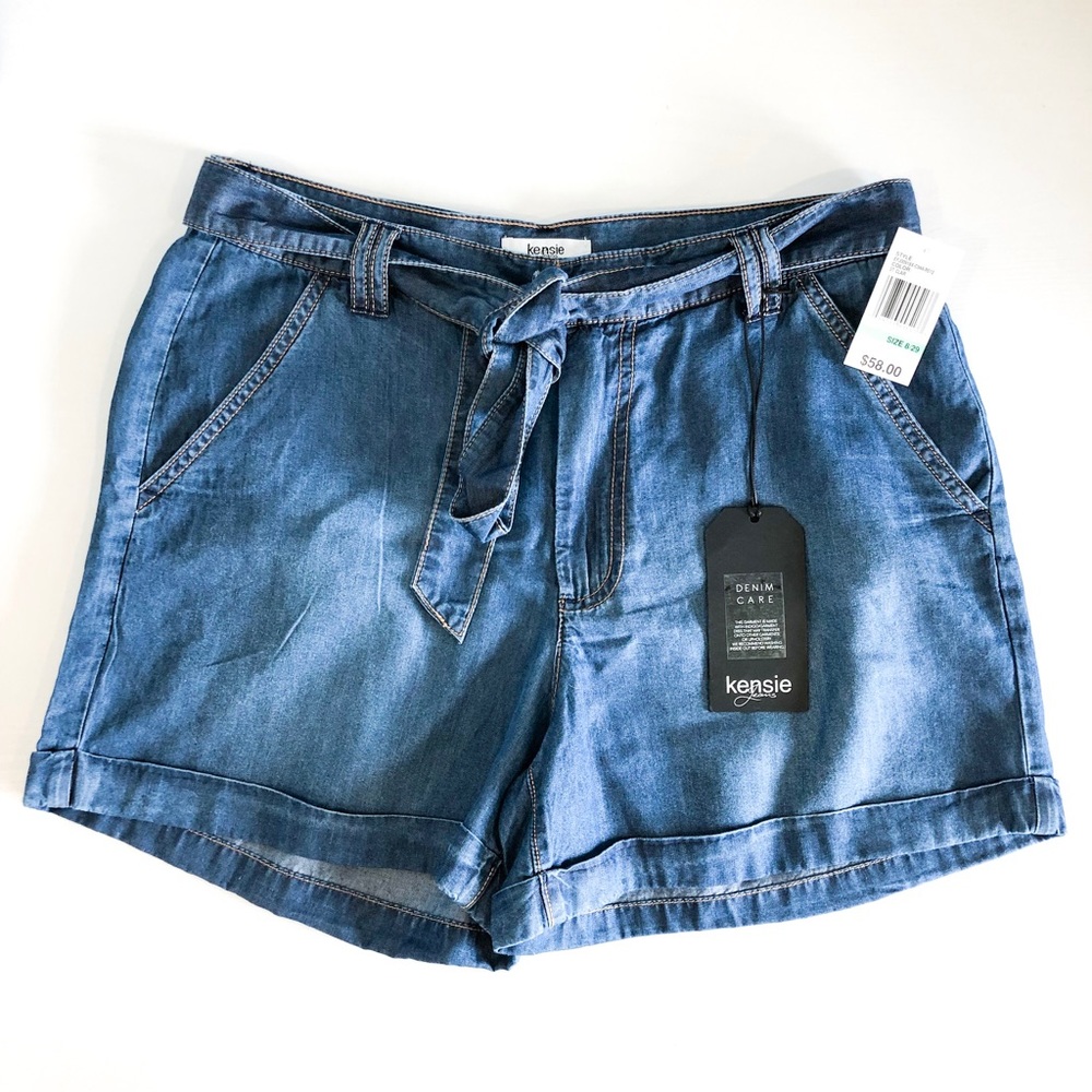Kensie High Waist Denim Shorts
